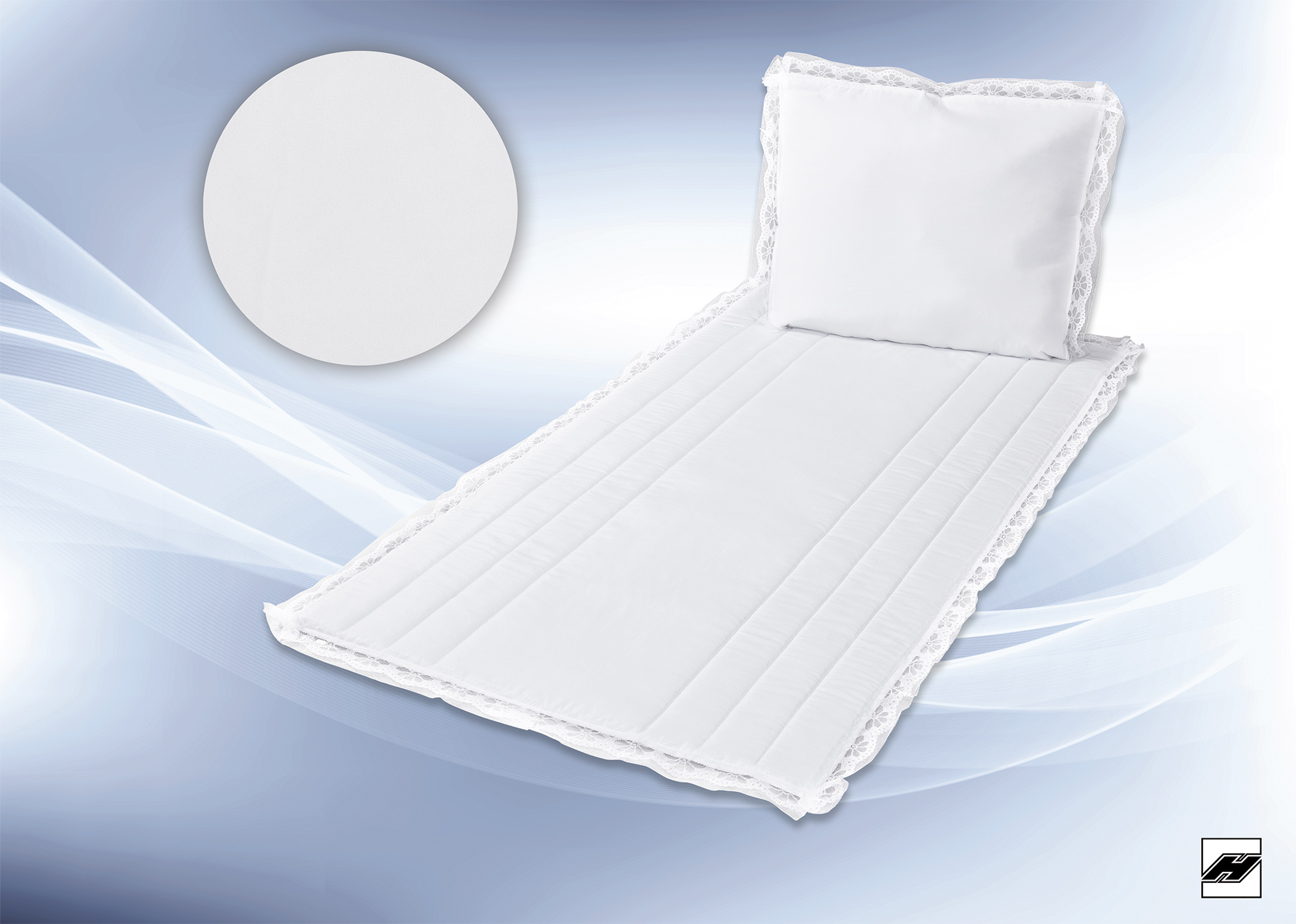 Deckengarnitur 450 P HT weiß, 6cm Spitze