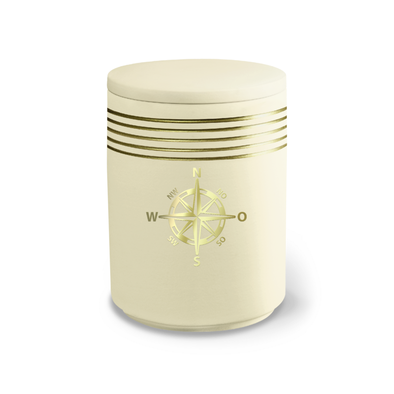 Urne 21869 NOVA AQUA sandbeige gold mit Dekor 36288 Kompass gold Urne 21869 NOVA AQUA sandbeige gold mit Dekor 36288 Kompass gold