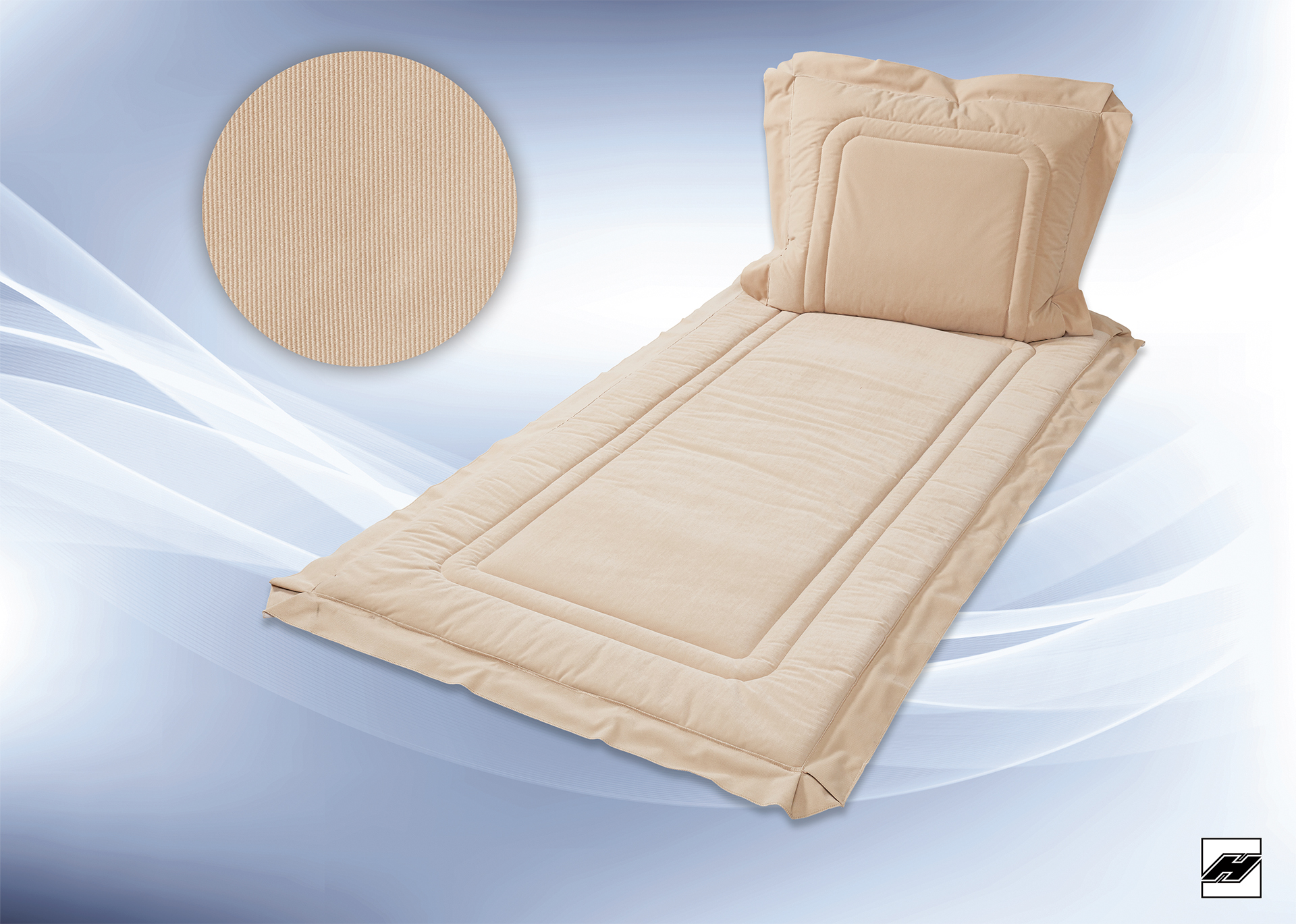Deckengarnitur 592 P Feincord beige, Stehsaum