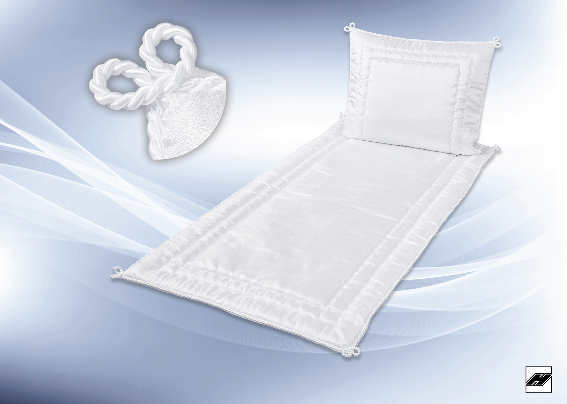 Deckengarnitur 647 P Eiskrepp weiß, Kordel