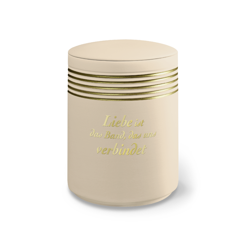 Urne 21043 NOVA sandbeige gold mit Dekor 38202 „Liebe ist das Band, das uns verbindet” gold Urne 21043 NOVA sandbeige gold mit Dekor 38202 „Liebe ist das Band, das uns verbindet” gold