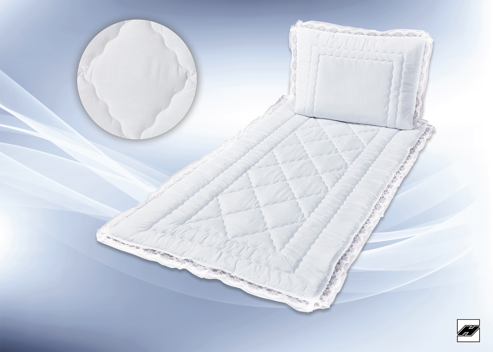 Deckengarnitur 555 P HT weiß, 6cm Spitze